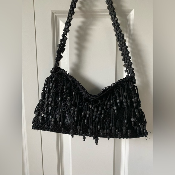Handbags - Black beaded shoulder bag